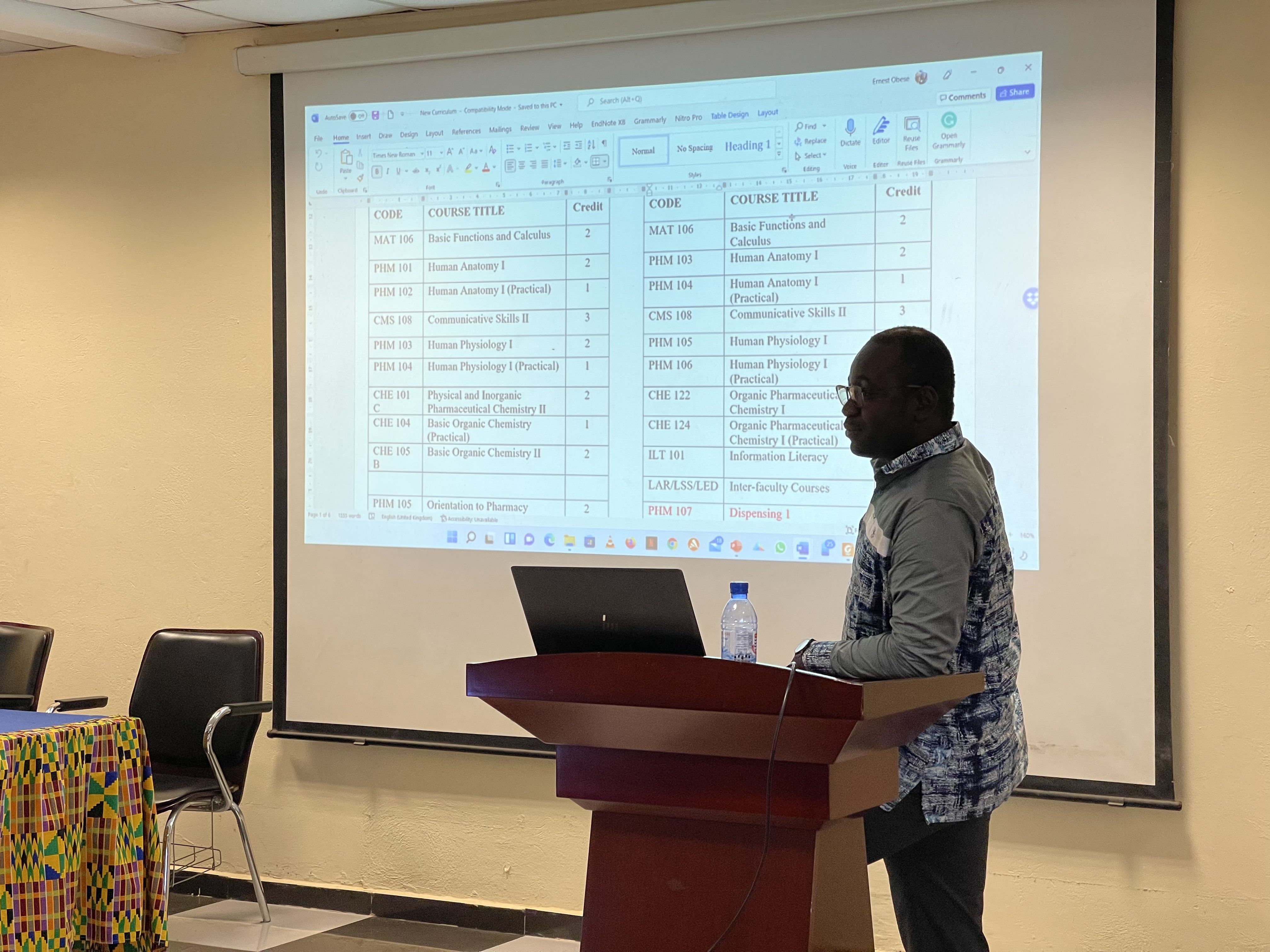 Dr Ernest Obese giving his presentation