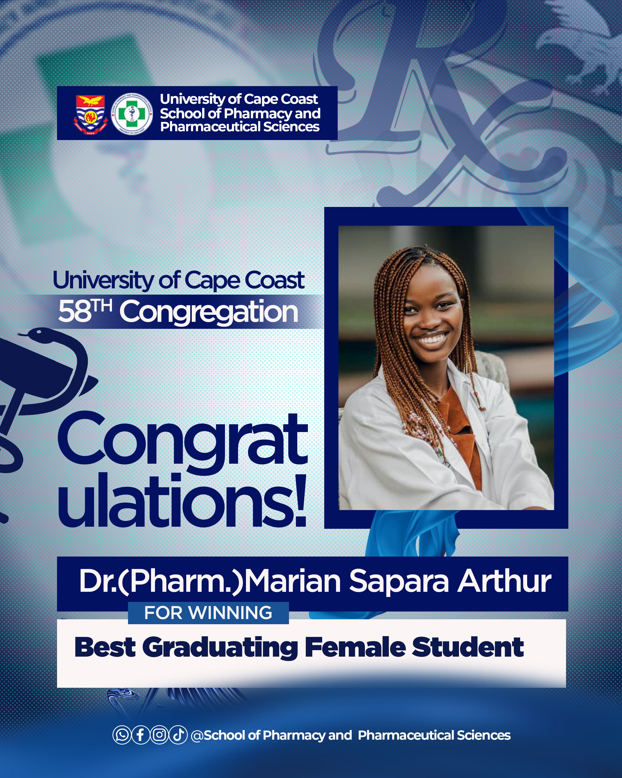 Dr.(Pharm) Mariam Sapara Arthur (Overall Best Student)