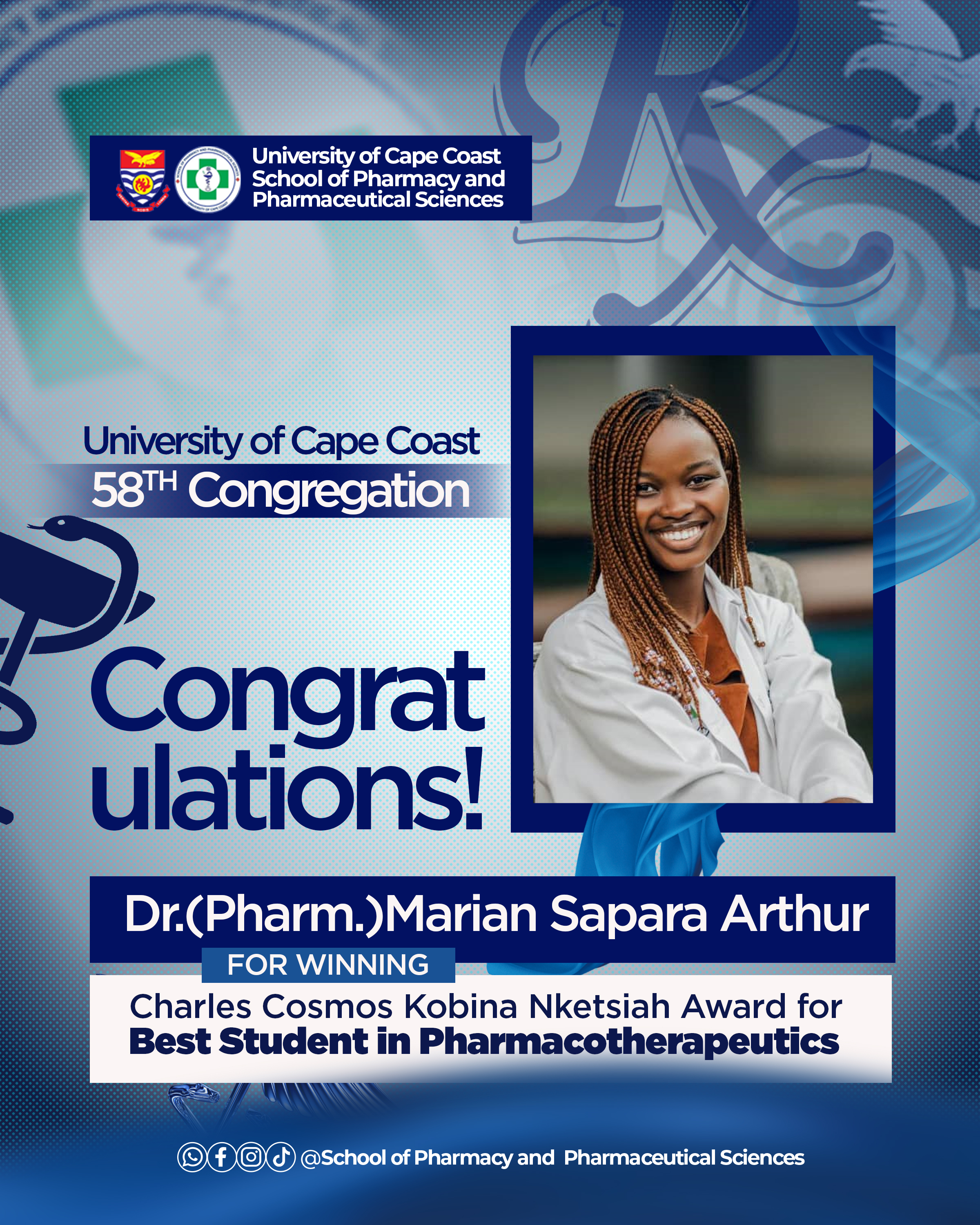 Dr.(Pharm) Mariam Sapara Arthur (Overall Best Student)