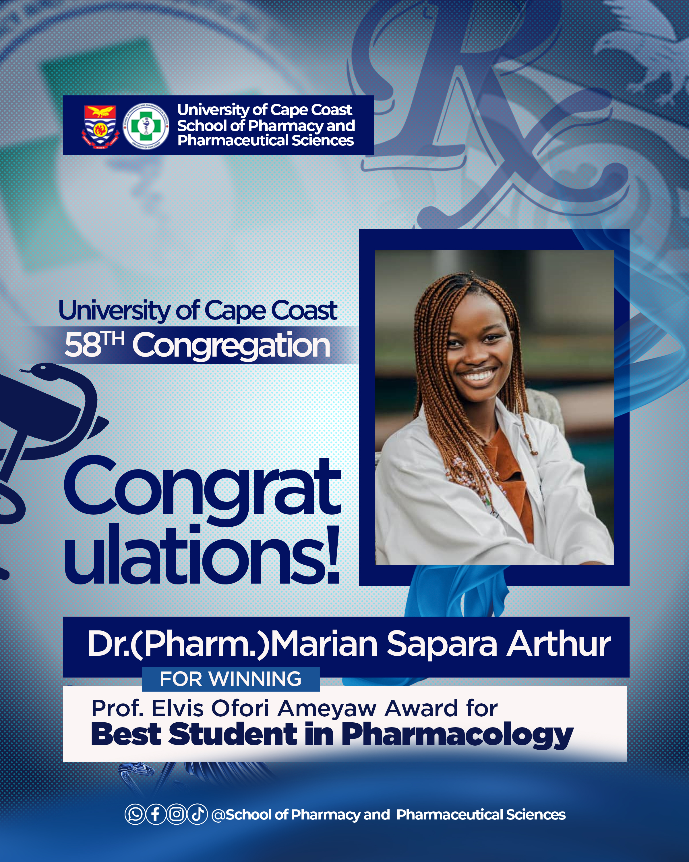 Dr.(Pharm) Mariam Sapara Arthur (Overall Best Student)