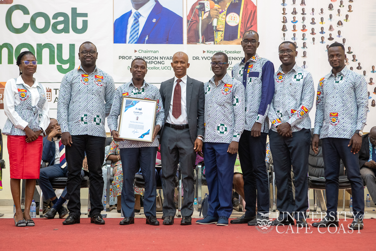 Some staff members of the School of Pharmacy and Pharmaceutical Sciences with the Provost of the College of Health and Allied Sciences, Prof. Martins Ekor (4th from left)